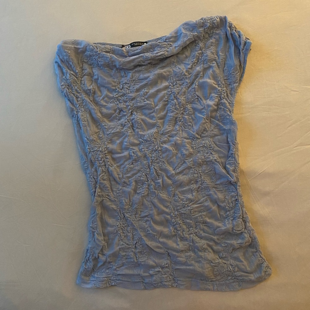 Sheer Asymmetric Overlay Top - Picture 2 of 13
